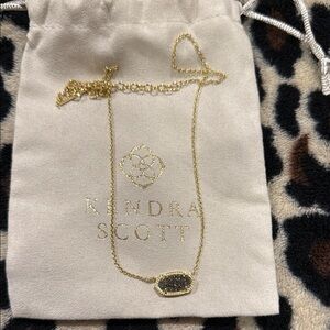 Kendra Scott Gold Necklace with Gray Pendant